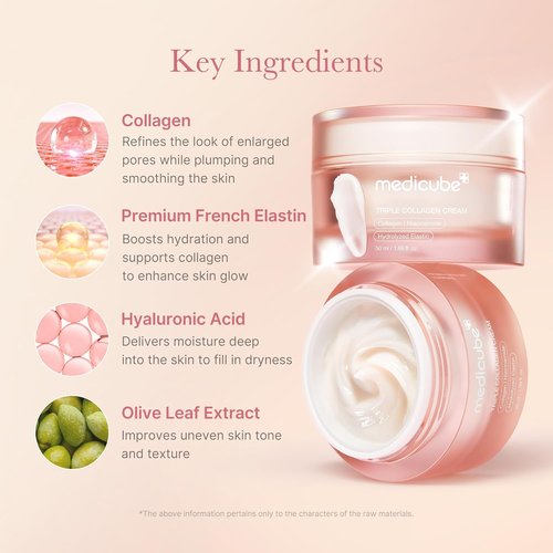 Medicube Triple Collagen Cream - Hydrating & Firming Moisturizer with Hyaluronic Acid | 1.69 oz