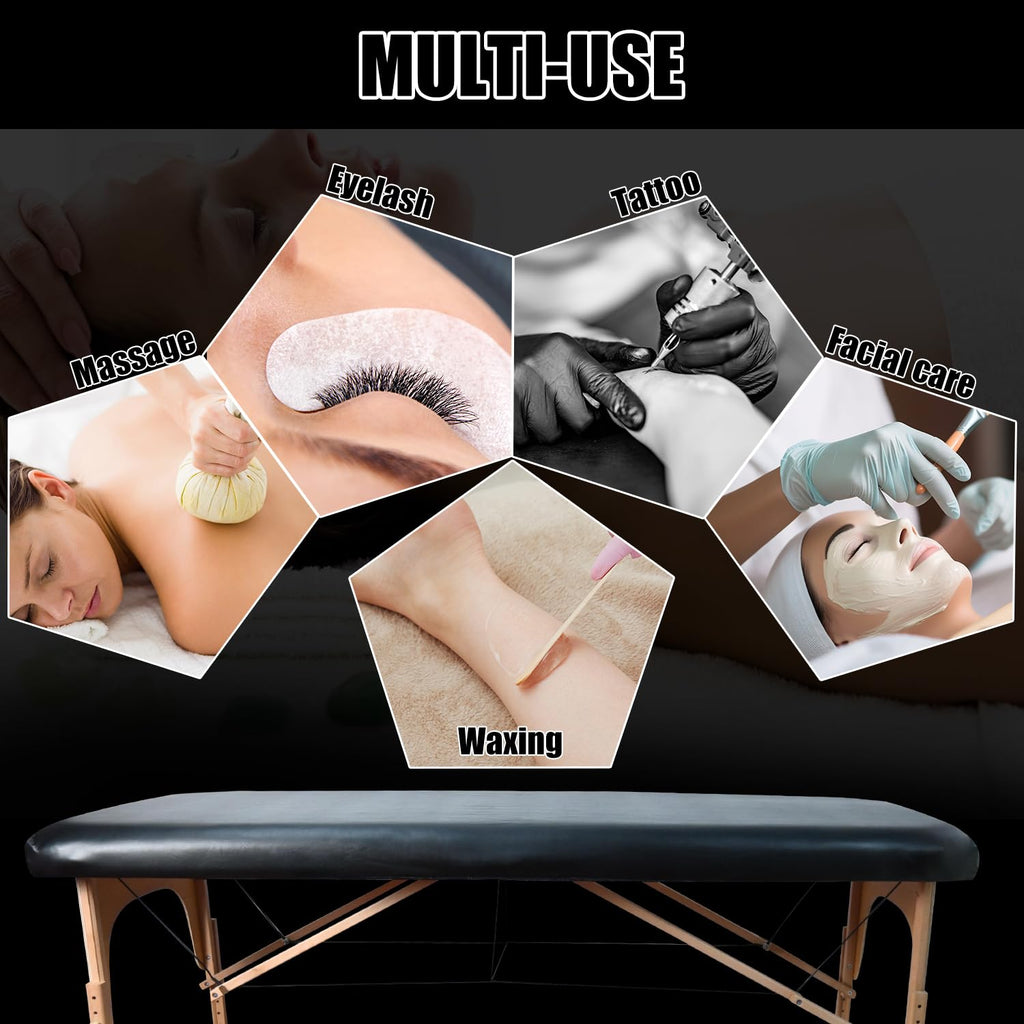 Yoquare Professional Waterproof Massage Table Cover - 32Inch Square 100% PU Leather, Wipeable Reusable Protector for Spa & Clinic (Black, 1-Pack)