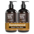 Every Man Jack Sandalwood Beard Wash - Cleanse and Hydrate for a Healthier Beard - 6.7 oz | Naturally Derived Ingredients