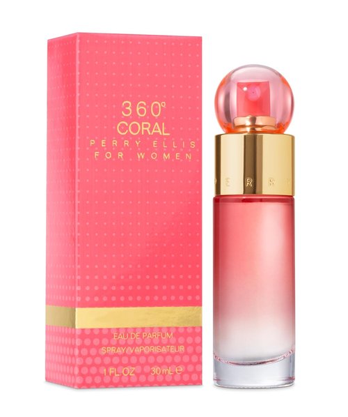 Perry Ellis 360° Coral Eau De Parfum Spray for Women | Floral & Fruity Designer Fragrance - 1 fl oz (30 mL)