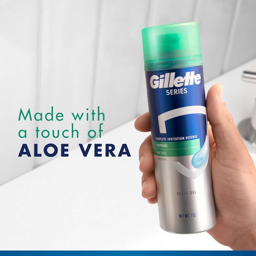 Gillette Series Soothing Shaving Gel - Protects Against Irritation with Aloe Vera | 2.5 oz for Sensitive Skin