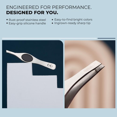 Cocos Closet Precision Tweezers for Women Facial Hair - Stainless Steel Tweezers for Women and Men - Ideal for Eyebrow Shaping and Hair Removal - Slanted Tips, Durable and Ergonomic Grip Design