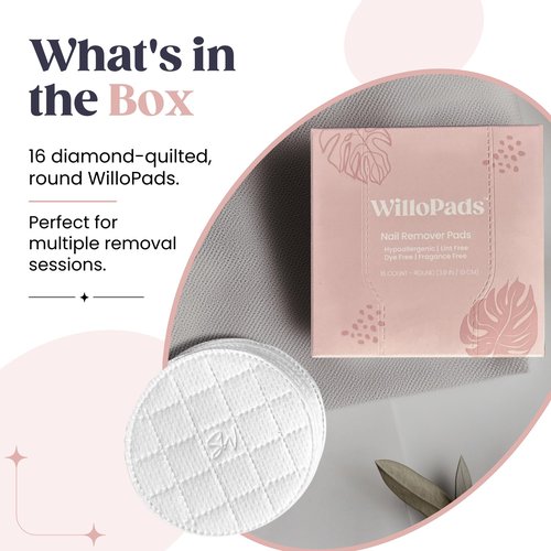 UPDATED Willopad Refills for Willowash Acrylic Nail Remover - 16 Count - Round - Willopads