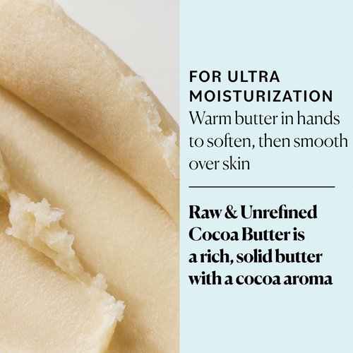 Sky Organics Cocoa Butter for Body, 100% Raw & Unrefined Ultra-Moisturizing Butter to Deeply Hydrate & Condition Skin, Promotes Smooth Skin Tone&Texture, Suitable for Tight or Dry Skin