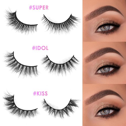 Barbiely 14MM 3 Pairs Mink Lashes, 100% Real Siberian Mink Fur Lashes, Natural Cat-Eyes Look, Totally Cruelty-Free, Reusable & Handmade, Non-Irritating Luxury Volume Strip Fake Eyelashes