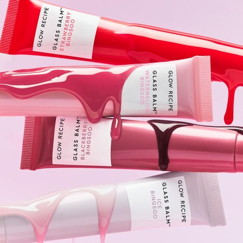 Glow Recipe Glass Balm Lip Treatment - 12Hr Hydrating Lip Balm & Moisturizer with Hyaluronic Acid to Smooth, Plump & Protect from Dryness - Sheer Soft Pink Tint, Watermelon Bingsoo (15 ml)