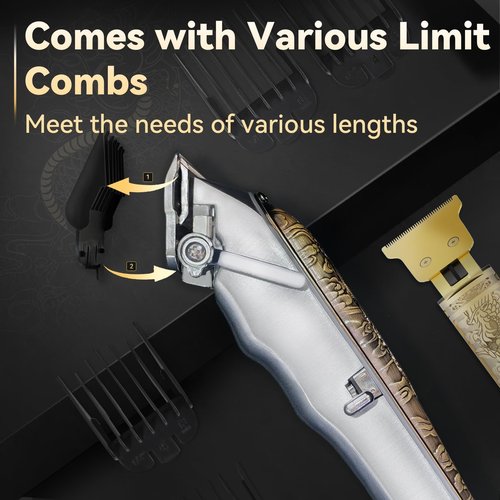 Professional Hair Clippers and Trimmers Set for Men, Cordless Rechargeable Electric Hair Clippers for Hair Cutting, Haircut Clipper for Barber, Men's Gifts for Husband, Barbers, Father