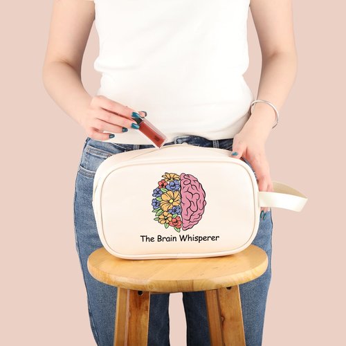 G2TUP Neuroscience Gift The Brain Whisperer Makeup Bag Neuroscience Cosmetic Bag Neuroscientist Science Gift Neurology Nurse Zipper Travel Pouch (The Brain Whisperer TM)