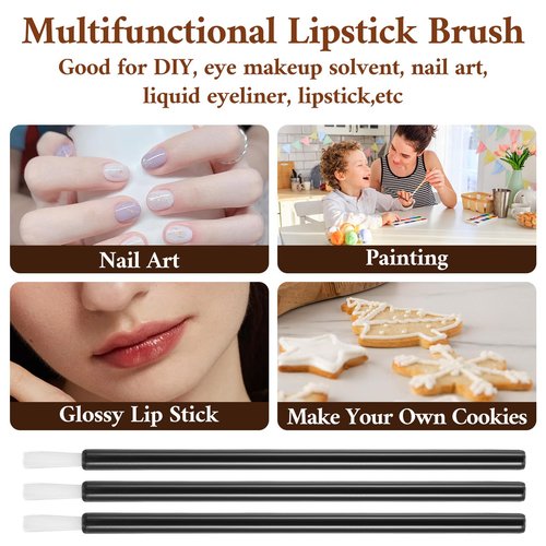 MBAIYO Disposable Brush Applicators, 100pcs PYO Cookie Paint Brushes Mini Nail Polish Brushes Disposable Applicators Makeup Lip Brush for Lipstick, Lip Gloss, Nail Polish, Cookies, Cleaning