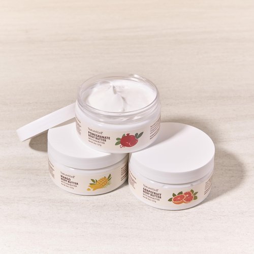 NATURE WELL Shea Body Butter Variety Pack, Includes Grapefruit, Mango, & Pomegranate, Provides Ultimate Nourishment & Hydration, 3 Pack (8 Oz Ea)