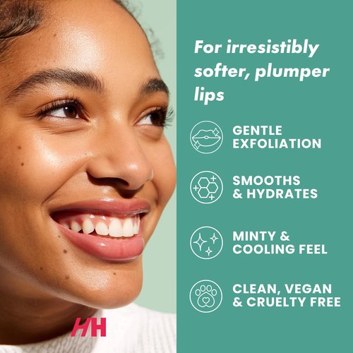 Handmade Heroes Peppermint Lip Scrub - 100% Natural Vegan Conditioning Lip Exfoliator & Sugar Polish for Dry Chapped Lips - Lip Plumper & Hydrating Lip Therapy for Smooth Supple Lips 1 oz