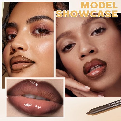 HOSAILY Nourishing Lip Gloss Kit - Hydrating, Non-Sticky Plumping Lip Oil & Liner Combo | Natural Nude Tints