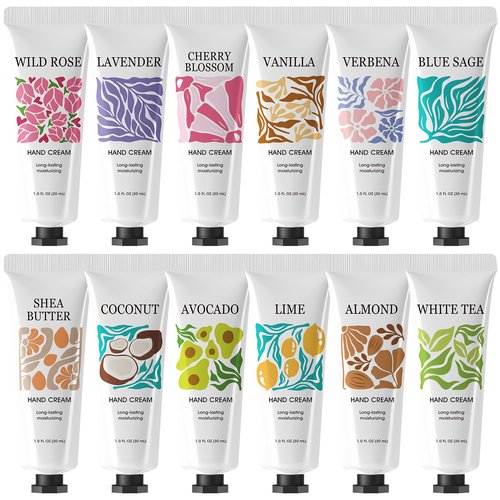 12 Pack Hand Cream Set for Dry Hands, Easter Basket Stuffers, Hand Lotion Travel Size Hand Cream Bulk Gifts for Women, Mothers Day Gifts, Bridesmaid Gifts Party Favors,Teacher Appreciation Gifts Nurse