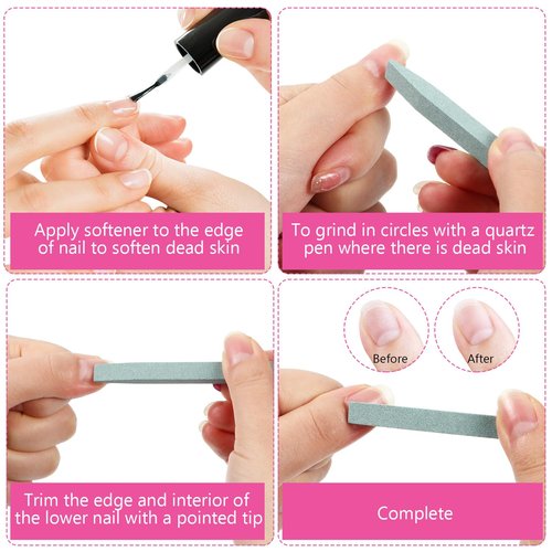 Mudder 20 Pcs Stone Nail File Pumice Stick for Fingernails Pumice Rock Nail Cuticle Pusher Rock File for Home Salon Toenail Buffing Tool (4 Colors)