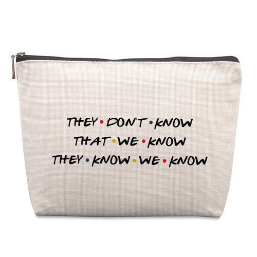 Friends TV Show Gifts Cosmetic Bag, Funny Gifts Friends TV Show Merchandise Birthday Friendship Gifts for Women Friends Fans Sister Bestie Best Friends Gifts Funny Makeup Bag