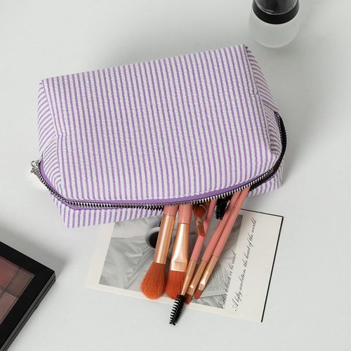 OZAOZ Makeup Bag Cosmetic Bag Travel Toiletry Bag Aesthetic Canvas Organizer Bag Zipper Pouch for Women (M-yellow)