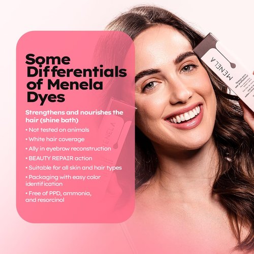Menela Eyebrow Color Gel – Temporary Brow Enhancer with Jojoba Oil – Mixable Shades – Vegan & Ammonia-Free – Safe for Sensitive Skin – 20 ml (Black)