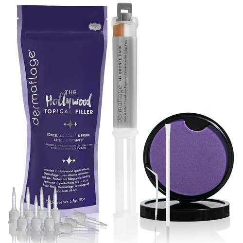 Dermaflage Scar Filler Kit - Waterproof Concealer for Deep Scars - Bronze Dark, 1 Month Supply