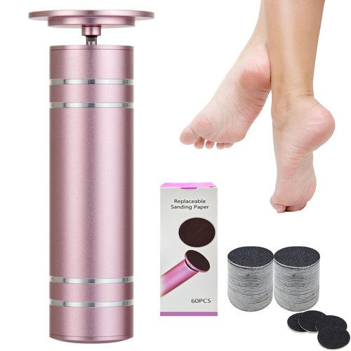 Electric Foot Callus Remover with 60 Pcs Sandpaper Discs, Adjustable Speed Electric Foot File Grinder, Professional Pedicure Tool for Dead Skin & Cracked Heel