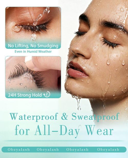 Obeyalash Self Adhesive Eyelashes Natural Look,Waterproof Stick on False Eyelashes,Easy Strip Lashes for Beginners,Reusable Glueless Lashes for Daily Work & Travel (L08 Doll Eye 10mm)