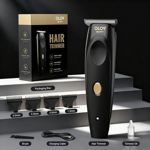 OLOV Barber Hair Trimmer for Men, Cordless T-Blade Beard Trimmer, Professional Rechargeable Hair Clippers for Hair Mustache Cutting & Grooming