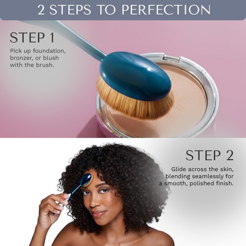 Artis Elite Oval 7 Makeup Brush for Foundation, Creams, Powders and Liquids Dense Pro Applicator for BB Cream, SPF and Contour Airbrush Finish Color Cobalt