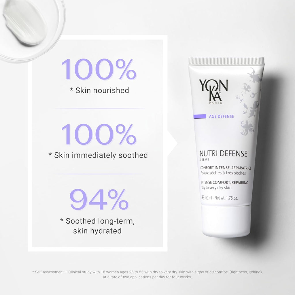 Yonka Nutri-Defense Creme - Nourishing Facial Moisturizer with Shea Butter & Probiotics | For Dry, Sensitive Skin