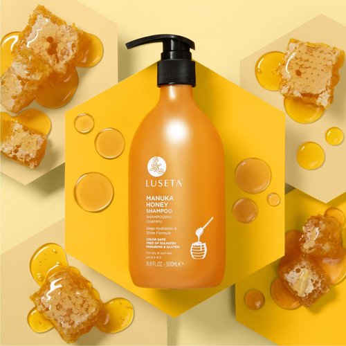 Luseta Manuka Honey Shampoo - Moisturizing Formula for Dry, Damaged Hair | 16.9oz Hydrating & Frizz-Repairing