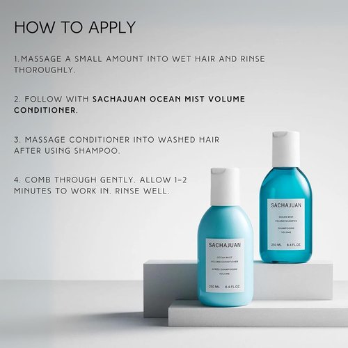 SACHAJUAN Ocean Mist Volume Shampoo & Conditioner Set - Lightweight Hydration with Ocean Silk Technology & Vegetable Proteins | Vegan & Paraben-Free
