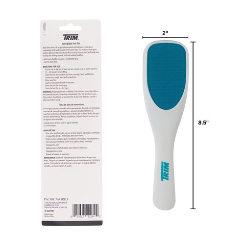 Trim Neat Feet Foot Care Implements Nano Glass Foot File, Hard Skin Remover for Feet, Manual Scraper, Callus Remover, Removes Dead Skin, Smooth Foot Health, Durable Pedicure Tool, Wet Or Dry, 1 Count
