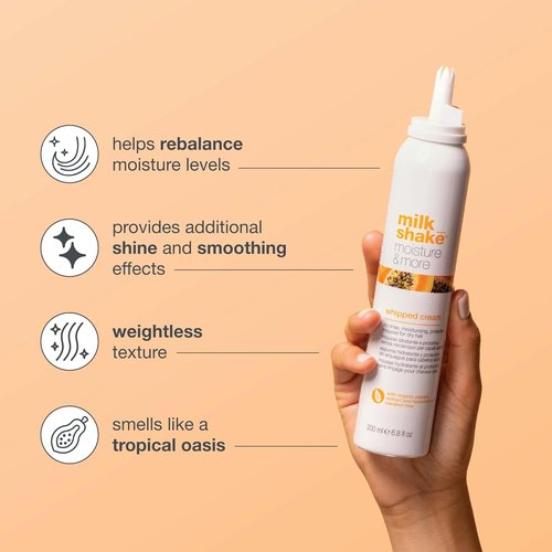 Milk_Shake Moisture & More Whipped Cream - No Rinse Hair Moisturizer Foam | Boosts Softness & Shine | 6.8 fl oz (200 ml)