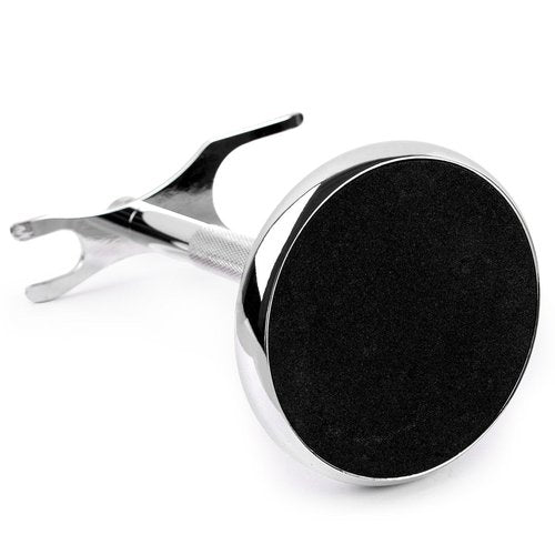 QSHAVE Deluxe Chrome Razor and Brush Stand Holder, Prolong The Life of Your Shaving Brush, 2 Prongs