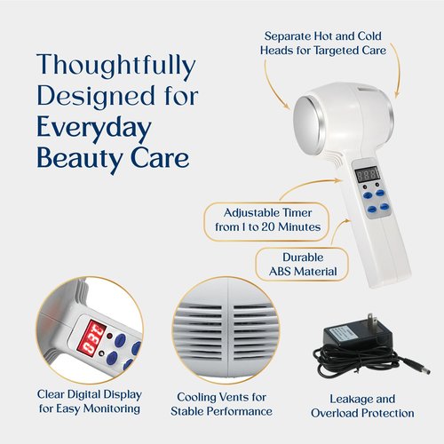 InsurMedic Hot and Cold Facial Massager - Cooling & Warming Vibration Beauty Tool - Spa Skincare Massage Equipment