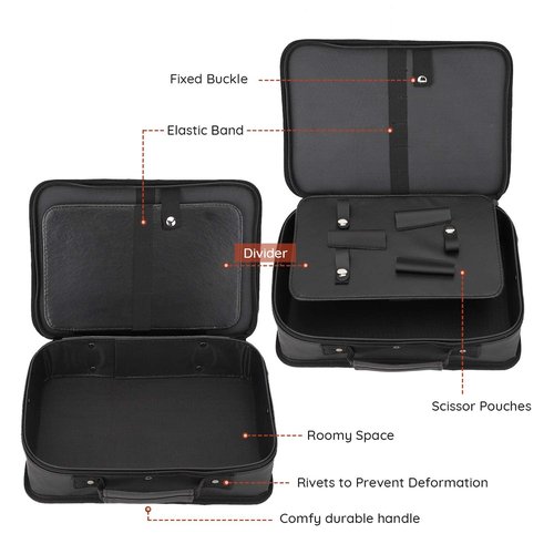 Segbeauty Barber Carrying Case, 11.8 x 8.5in Hair Styling Travel Tool Bag, Professional Salon Hair Cutting Grooming Kit Storage Organizer for Clippers, Scissors, Barber Supplies
