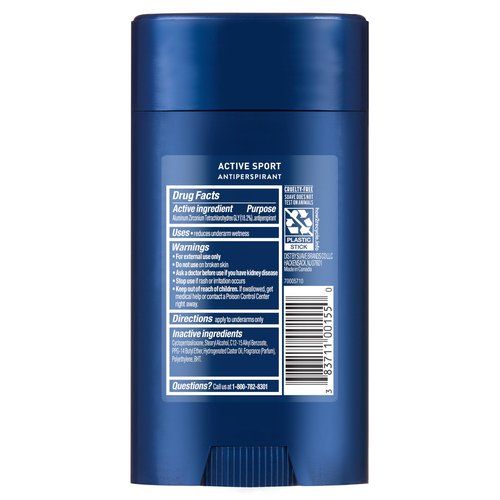 Suave Active Sport Men’s Antiperspirant Deodorant, All Day Bergamot & Wood Scent, for 48hr Odor & Wetness Protection, 2.7oz, 12 Pack