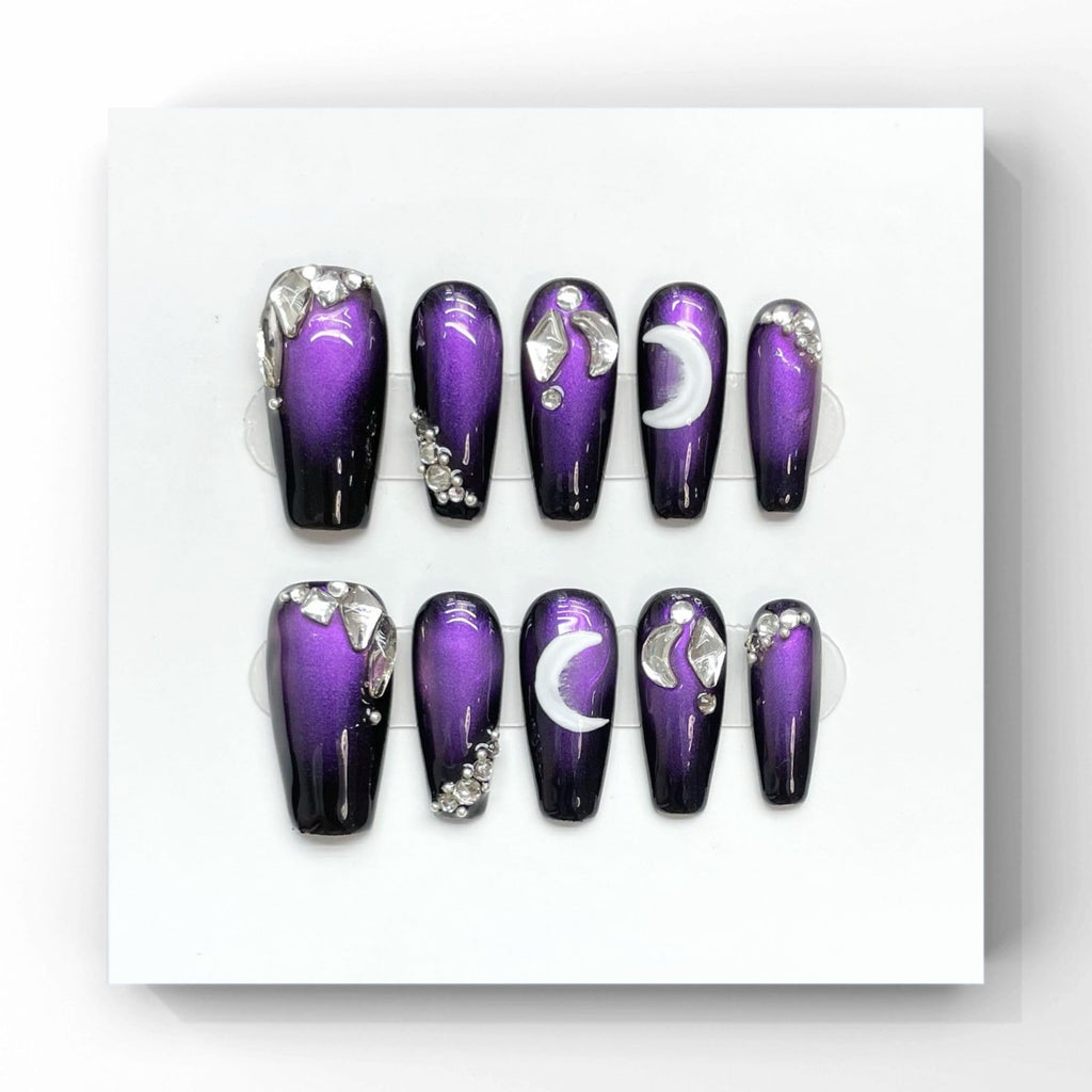 Wsiliana Handmade Fake Nails Press On Nails Medium Short Coffin Pink Tip 3D Design Art Charms Cute with Storage Box 10 Pcs (061, M)