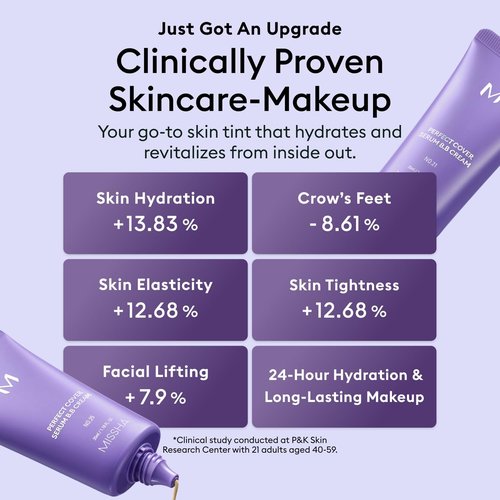 MISSHA M Perfect Cover Serum BB Cream - Light Fair No. 13 | Tinted Moisturizer & Skin Care Foundation, 1.18 Fl Oz