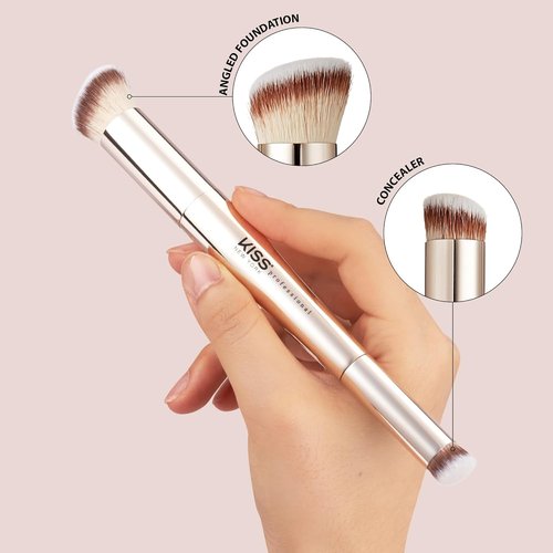 Kiss New York Airy Velvet Contour Stick - Medium Tan 0.70 Oz | Dual-Ended Brush Set & Lightweight Sculpting Cream