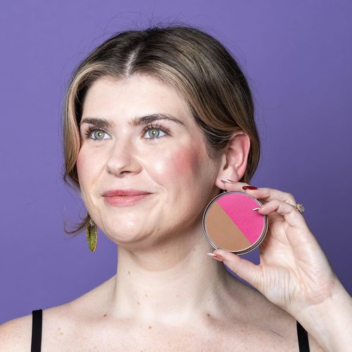 Cheekbone Balance Deep Blush/Bronzer - Talc-Free Multi-Use Compact with Soft-Matte Finish | 0.38 oz, Vegan & Cruelty-Free