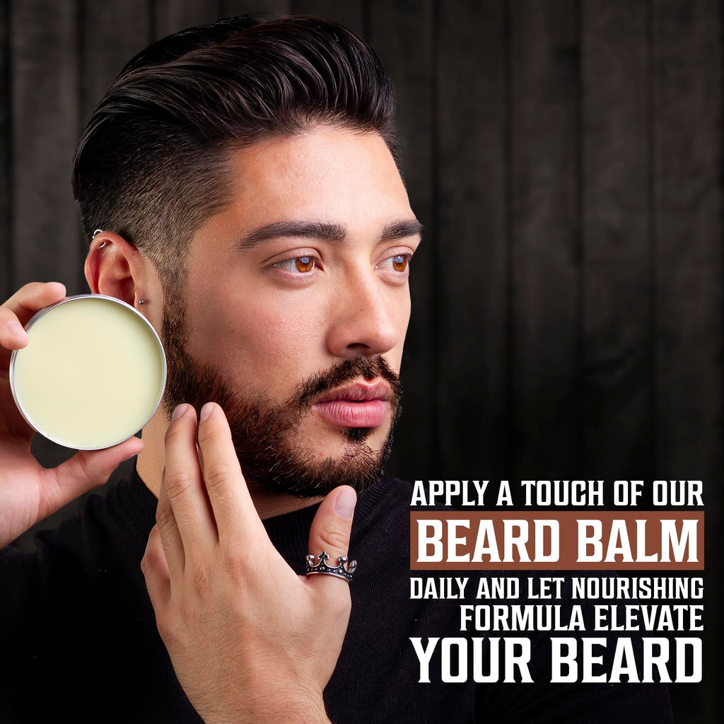 Viking Revolution Beard Balm Variety Pack - Styles, Strengthens & Softens Beards | 1oz Each - Sandalwood, Pine & Cedar, Bay Rum, Clary Sage