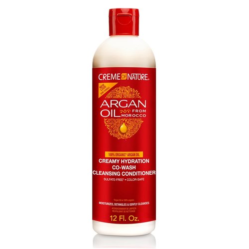 Creme of Nature Creamy Hydration Co-Wash - Sulfate-Free Cleansing Conditioner, Argan Oil Infused, 12 oz