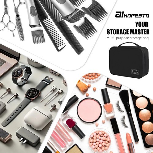 AIHOPESTO Barber Case Barber Tool Bags Barber clipper Bag Barber Cases for Clippers and Supplies Professional Barber Accessories Kit Hair Cutting Scissors Storage Bag Shaving Kits (Black)