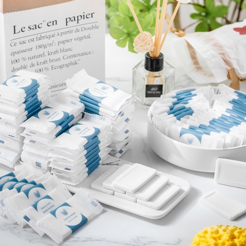Kacctyen 100 Pcs 0.35oz Mini Bar Soap Bulk Individually Wrapped Bulk Hand Hotel Soap Bars Travel Size Toiletries for Vacation Hospitality Guest Bathroom Rentals