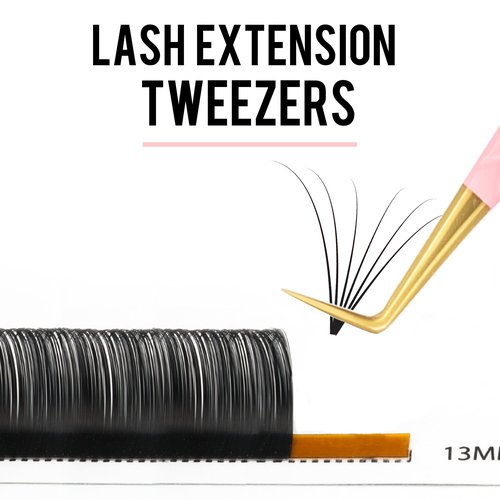 Fiber Tip Lash Tweezers For Eyelash Extension 4 Pcs Tweezers Professional Artist Tech Work Kit Tools,Best Volume Eyelash Lashes Extensions Precision Supplies Volume Boot 90 45 Degree(Pink)