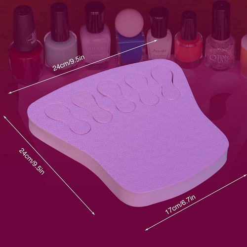 ButterFox Nail Polish Organizer Holder, Nail Art Manicure Hand Stand Mat Rest Work Station (Pink)
