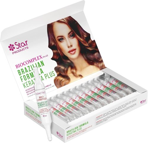 Bio Complex Brazilian Formula Keratin Plus 12 Pack – 0.61 oz Each, Professional Hair Smoothing & Strengthening Treatment for Frizz-Free, Healthy Hair