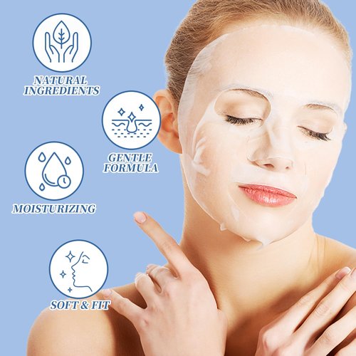 GUOYAOLIFU 12 Pack Serum Sheet Masks,Facial Masks Skincare for Women,Hydrating & Moisturizing Face Masks for All Skin Types,Smooth,Nourishing,Lightweight