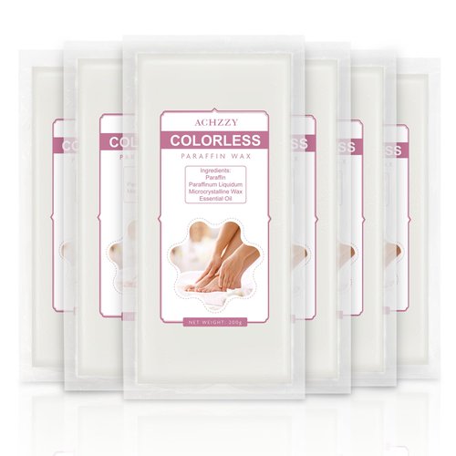 Achzzy Natural Paraffin Wax Refills, 6 Pack Paraffin Wax Blocks of Unscented for Paraffin Bath, Paraffin Wax for Hand and Feet for Deep Hydration, Moisturizing and Nourish (Unscented)
