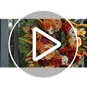Fall Peony Wreath - 24 Inch Autumn Front Door Wreath with Orange Peony & Burgundy Dahlias