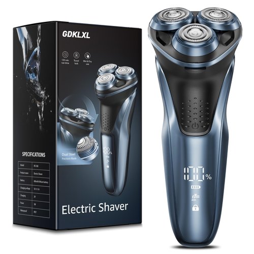 GDKLXL Rechargeable Electric Razor for Men: IPX7 Waterproof Shaver - 1.5H Fast Charge, 4D Flex Precision Blades with Pop-Up Trimmer - Gentle on Sensitive Skin, Travel-Friendly，Valentine's Day Gifts